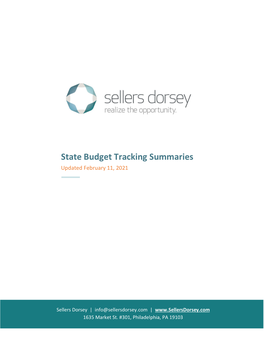 State Budget Tracking Summaries Updated February 11, 2021