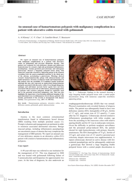 CASE REPORT an Unusual Case of Hamartomatous Polyposis With