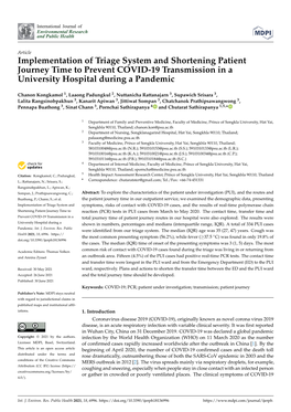 Implementation of Triage System and Shortening Patient Journey Time to Prevent COVID-19 Transmission in a University Hospital During a Pandemic