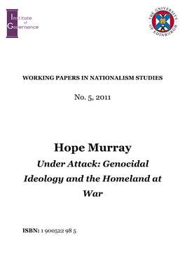 Hope Murray Under Attack: Genocidal Ideology and the Homeland at War