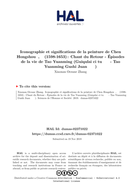 Iconographie Et Significations De La Peinture De Chen Hongshou 陳, 洪綬