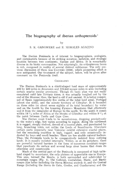 The Biogeography of Iberian Orthopteroids'