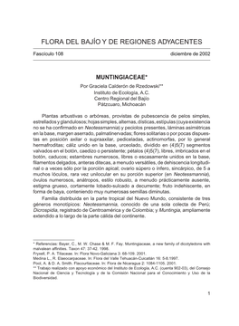 MUNTINGIACEAE* Por Graciela Calderón De Rzedowski** Instituto De Ecología, A.C