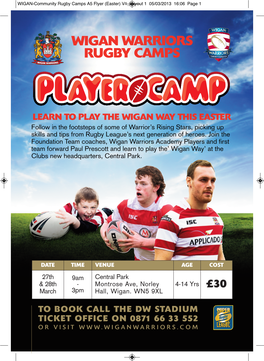 Wigan Warriors Rugby Camps