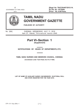 Tamil Nadu Government Gazette