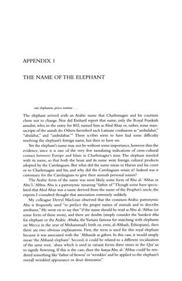 Appendix 1 the Name Ofthe Elephant