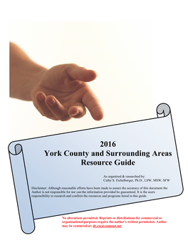 2016 York County and Surrounding Areas Resource Guide
