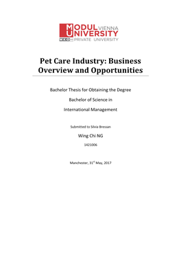 Pet Care Industry: Business Overview and Opportunities
