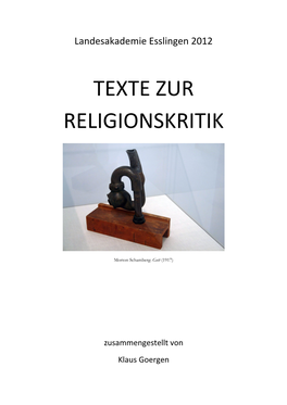 Texte Zur Religionskritik