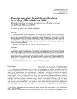 Changing Ideas About the Evolution and Functional Morphology Of