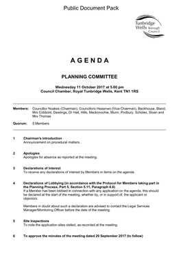 (Public Pack)Agenda Document for Planning Committee, 11/10/2017