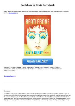 Beatlebone by Kevin Barry Book