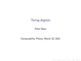 Turing Degrees