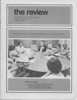 The Review of the College of Law Alumni Association University of Kentucky