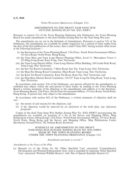 G.N. 3018 TOWN PLANNING ORDINANCE (Chapter 131