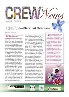 CREW Newsletter – 2013