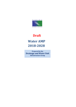 Water Supply Services Activity Management Plan