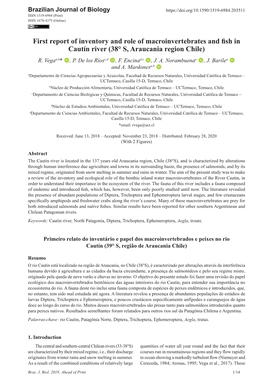 First Report of Inventory and Role of Macroinvertebrates and Fish in Cautín River (38° S, Araucania Region Chile) R