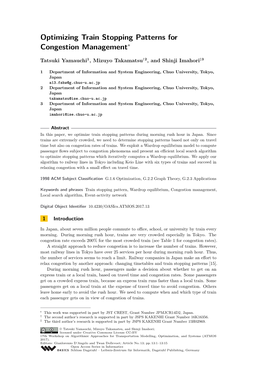 Optimizing Train Stopping Patterns for Congestion Management∗