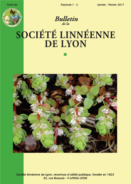 Société Linnéenne De Lyon Éenne N