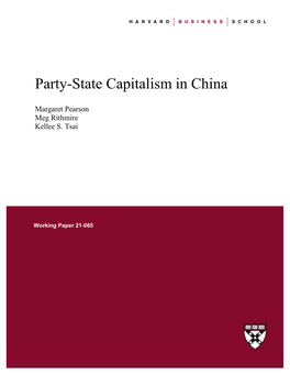 Party-State Capitalism in China