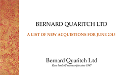 Bernard Quaritch Ltd