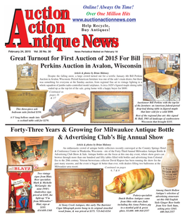 Forty-Three Years & Growing for Milwaukee Antique Bottle & Advertising Club's Big Annual Show Great Turnout for First