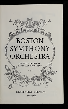 Boston Symphony Orchestra Concert Programs, Season 86, 1966-1967, Subscription