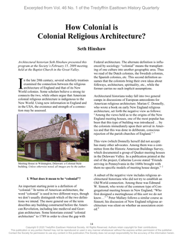 How Colonial Is Colonial Religious Architecture?