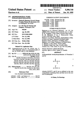 United States Patent 19 11 Patent Number: 5,380,718 Harrison Et Al