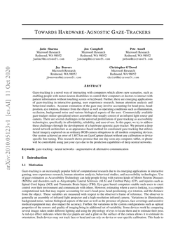 Towards Hardware-Agnostic Gaze-Trackers