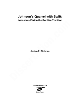 Johnson's Quarrel with Swift