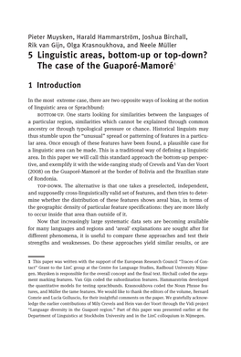 5 Linguistic Areas, Bottom-Up Or Top-Down? the Case of the Guaporé-Mamoré 1