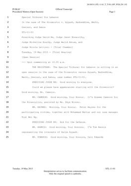 Public Transcript of the Hearing Held on 19 May 2015 in the Case Of