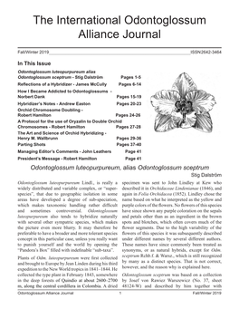 The International Odontoglossum Alliance Journal