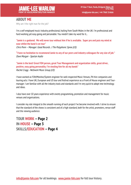 IN-HOUSE – Page 3 SKILLS/EDUCATION – Page 4