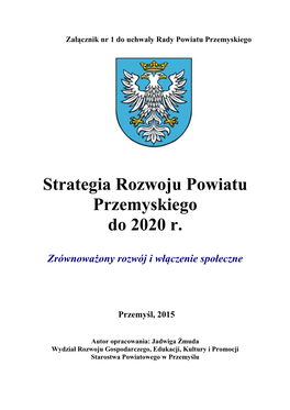 Strategia Rozwoju Powiatu Przemyskiego Do 2020 R