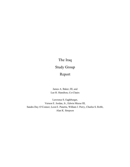 The Iraq Study Group Report