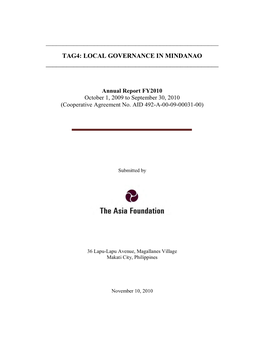 Local Governance in Mindanao ______