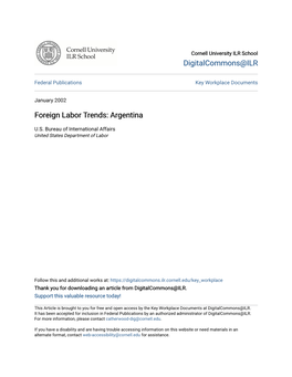 Foreign Labor Trends: Argentina