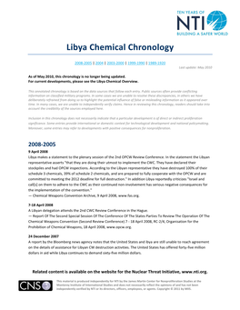 Libya Chemical Chronology