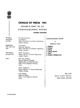 Ethnographic Notes on Sheduled Castes, Part VB (II)