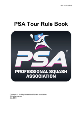 PSA Tour Rule Book