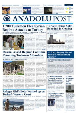 1,700 Turkmen Flee Syrian Regime Attacks to Turkey