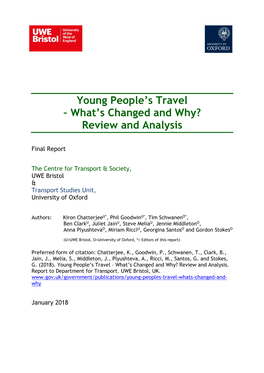 Young People's Travel Behaviour