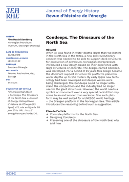 Journal of Energy History Revue D'histoire De L'énergie Condeeps