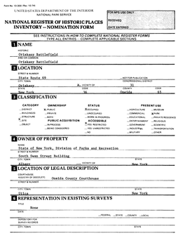 National Register of Historic Places Inventory -- Nomination Form