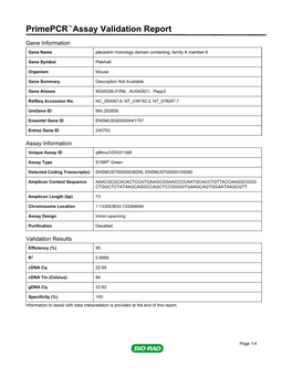 Primepcr™Assay Validation Report