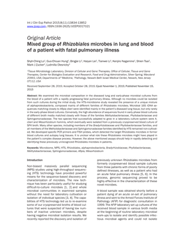 Rhizobiales Microbes in Lung and Blood of a Patient with Fatal Pulmonary Illness