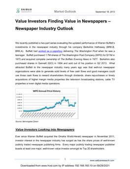 Newspaper Industry Outlook